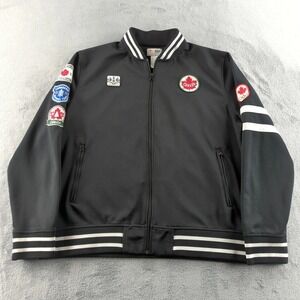 Canada Olympic Team Jacket Mens XL Black Hudson's Bay London 2012 Bomber Zip